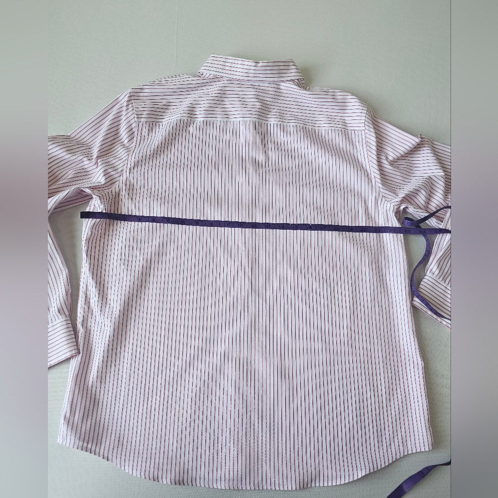Women's Pink Stripe Button-Front Dress Shirt - Picture 12 of 16